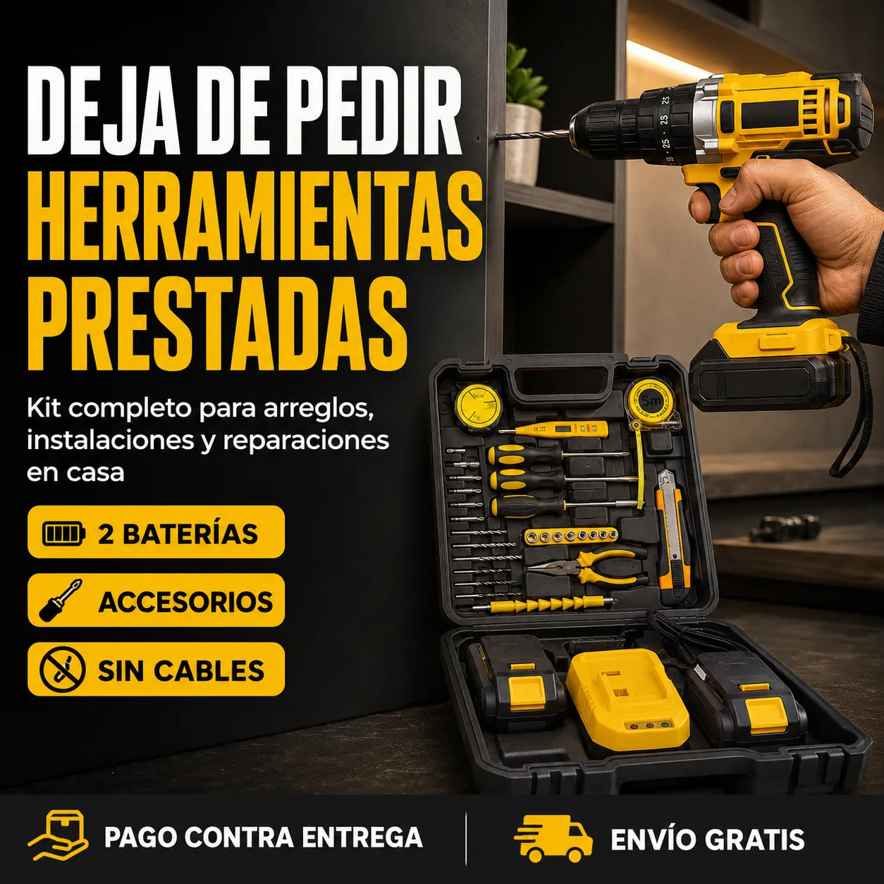 Taladro con accesorios