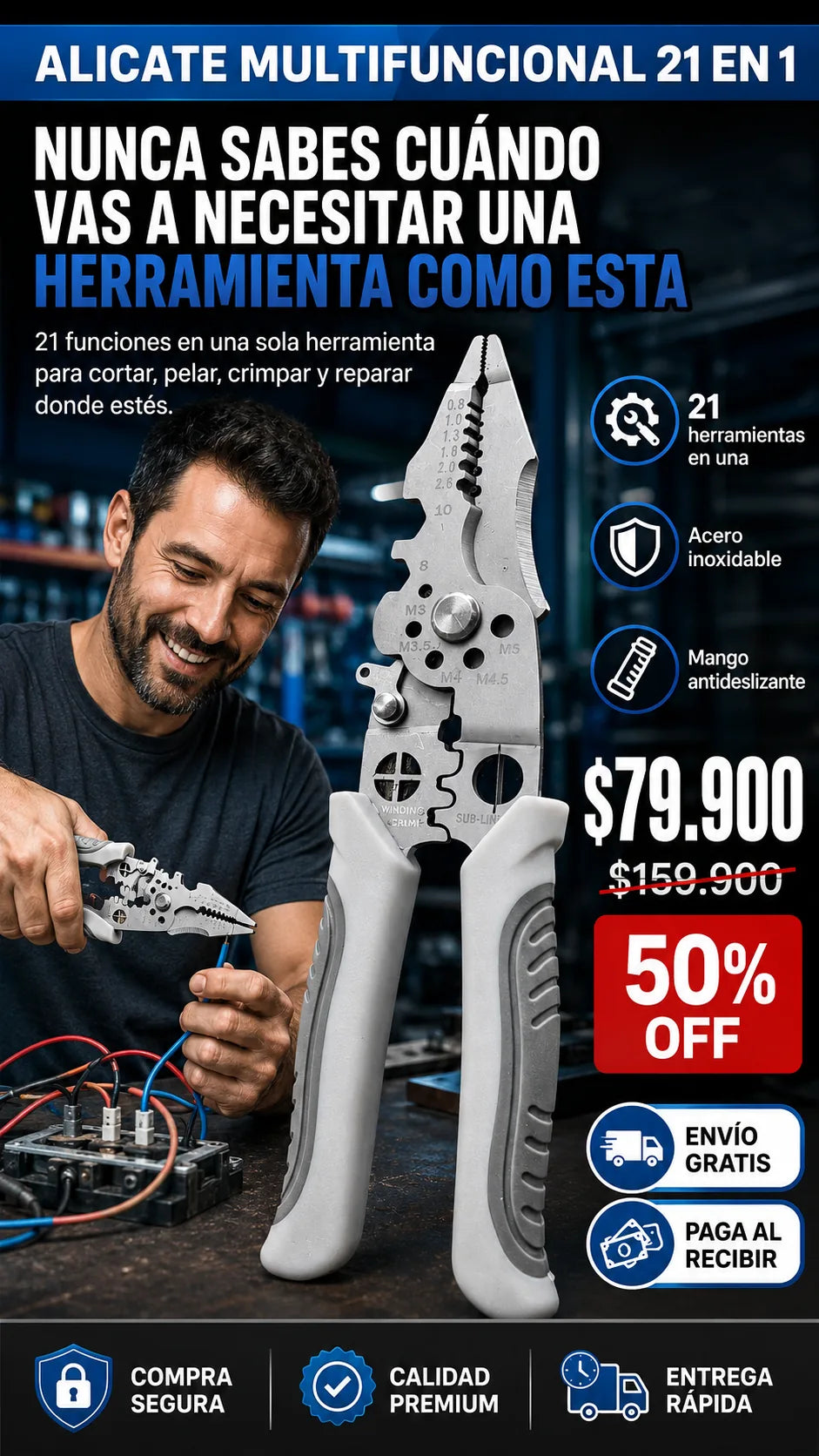 ALICATE MULTIFUNCIONAL 21 en 1
