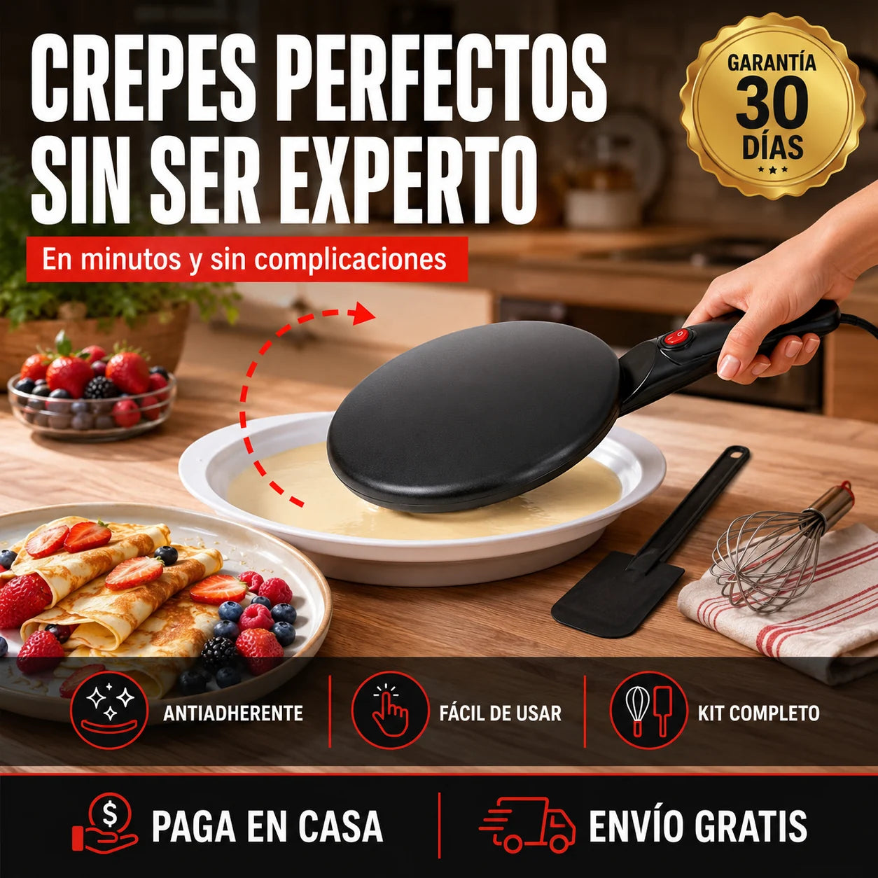 Crepera eléctrica antiadherente