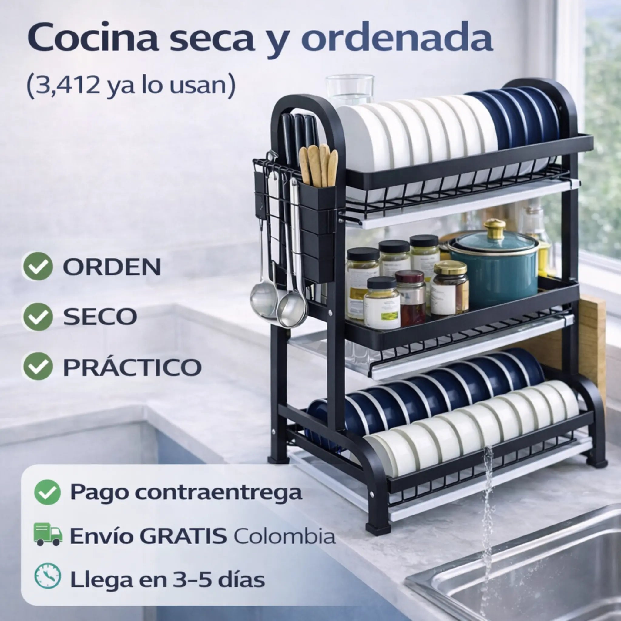 Escurridor De Platos 3 Niveles