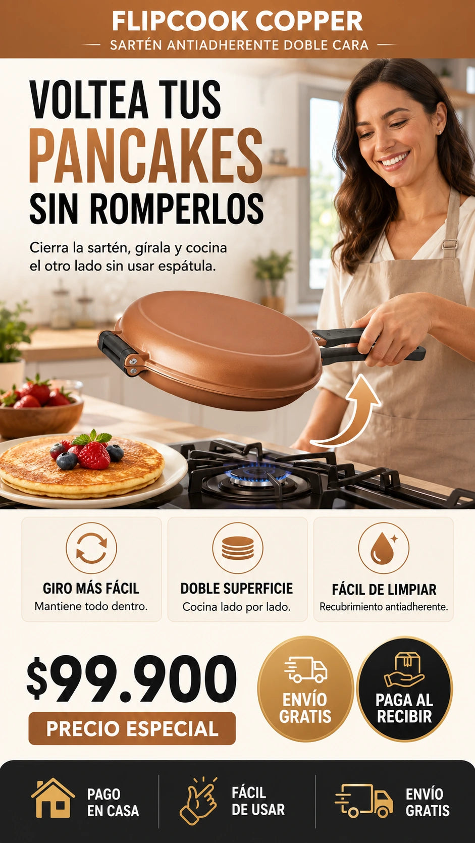 Sarten Antiadherente Doble Cara