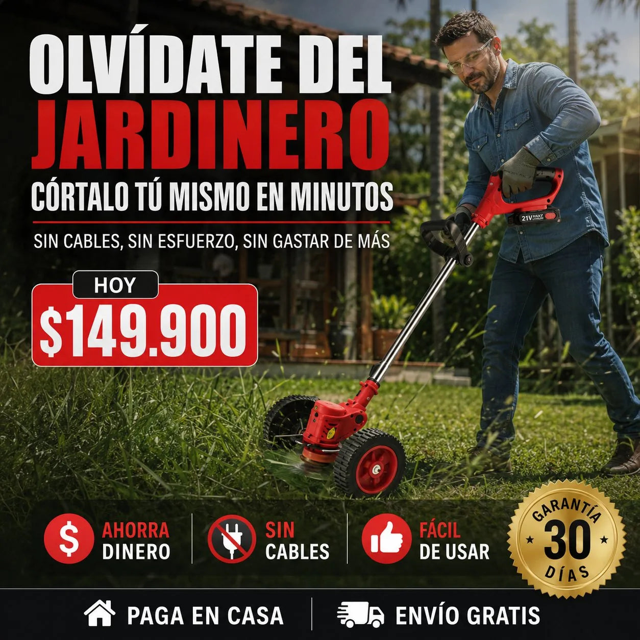 Guadana Portatil Con Ruedas